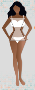 Hourglass women's body shape